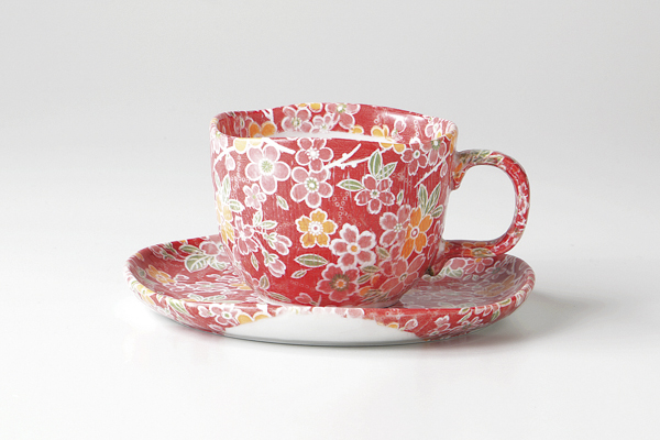 【廃番】都友禅(赤) コーヒーC/S