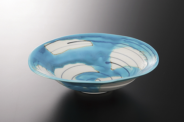 水彩刷毛(青) 平鉢