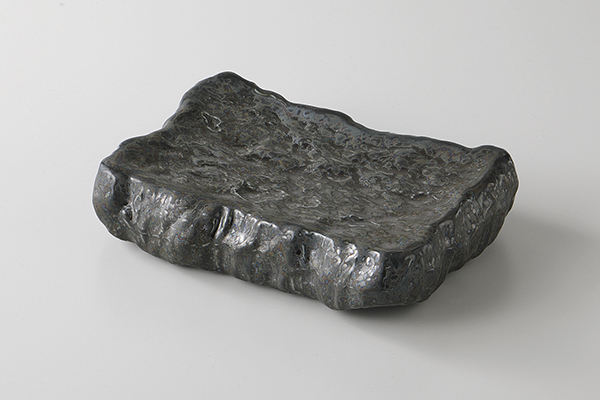 窯変シルバー 角ロックプレート