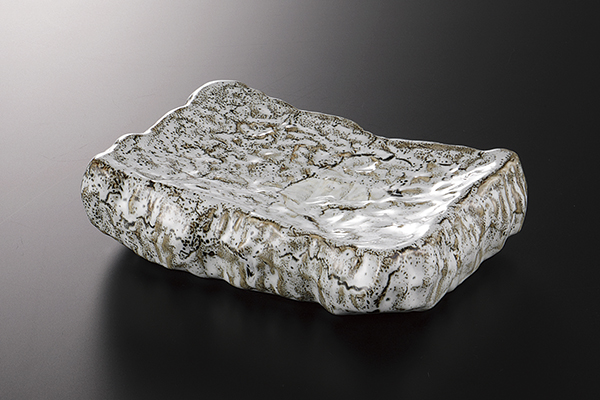 ゆず白 角ロックプレート