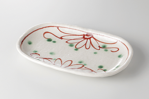 華絵紋 玉渕6.5楕円皿