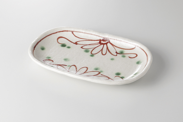 華絵紋 玉渕8.0楕円皿