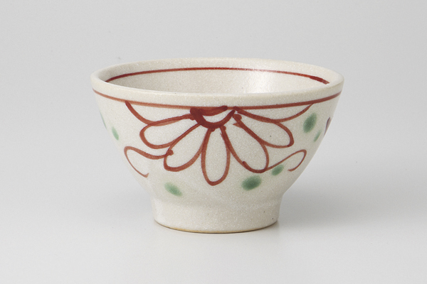 華絵紋 高台茶碗