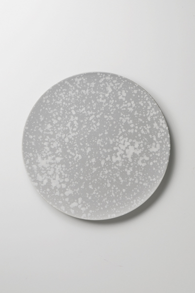 白墨シルバー フラット28cm皿