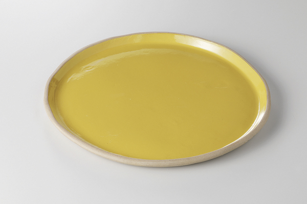 イエロー 24cm丸皿