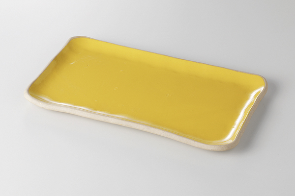 イエロー 25cm長角皿