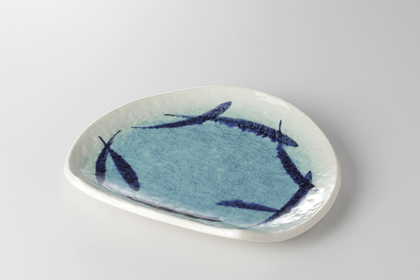 【廃番】涼彩散し 半月皿