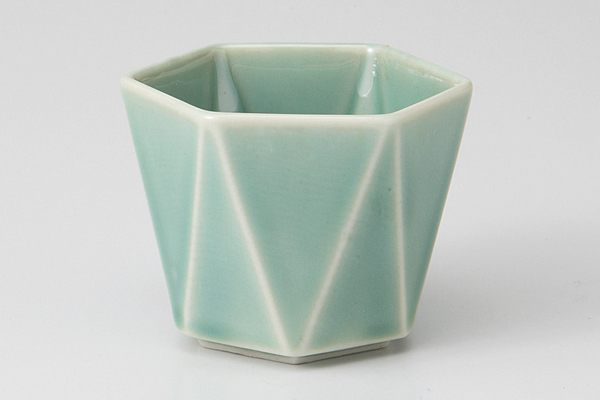 ヒスイ 六角小付