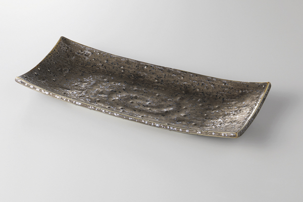 熔岩流 砂目焼物皿