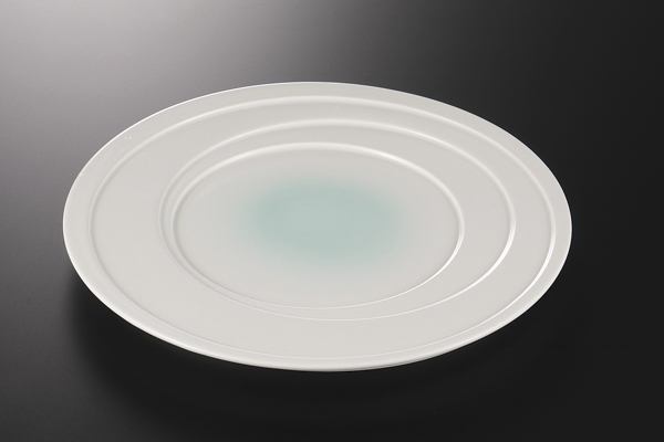 ブルー吹 輪重ね9寸皿