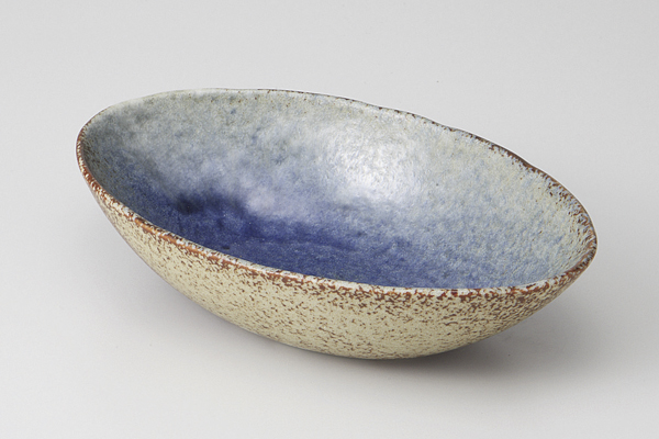 イラボルリ吹 砂目楕円鉢(中)