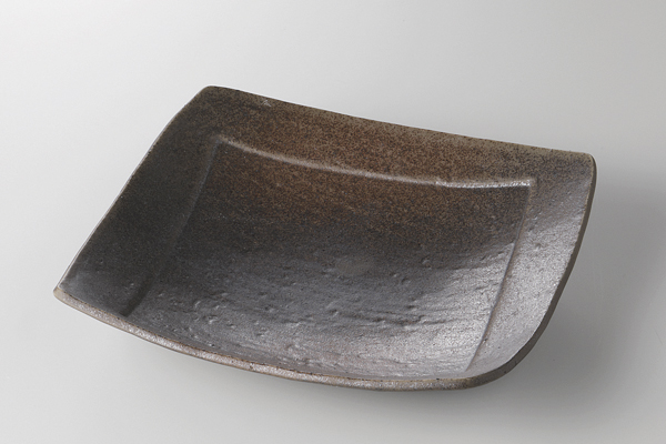 紫備前砂目 7寸正角皿