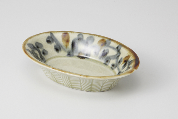 安南唐草 楕円小鉢