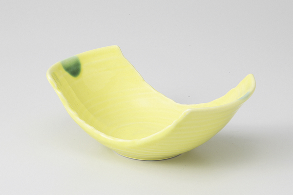 黄釉緑点 両上り小鉢