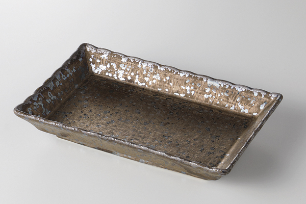 熔岩流 切立焼物皿