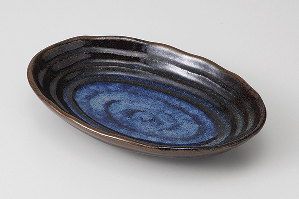 【廃番】黒涼彩 楕円鉢