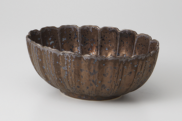 熔岩流 輪花楕円向付