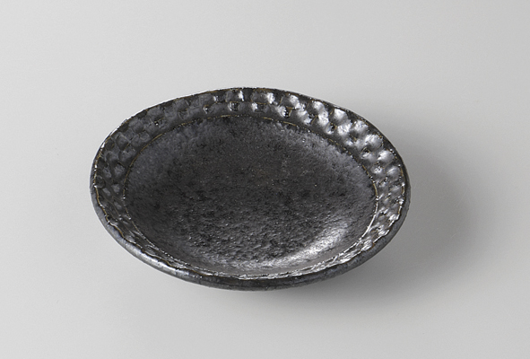 黒結晶 市松3寸皿