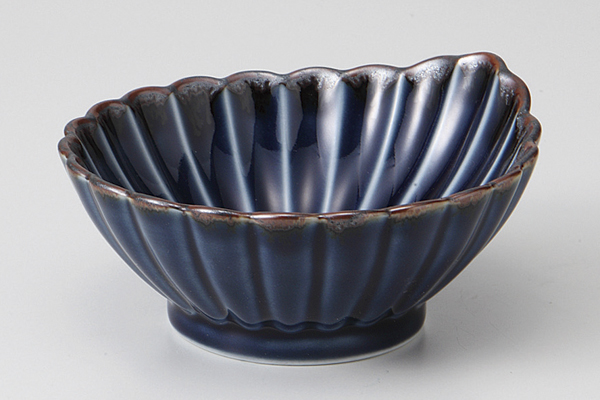淡瑠璃 菊型小鉢