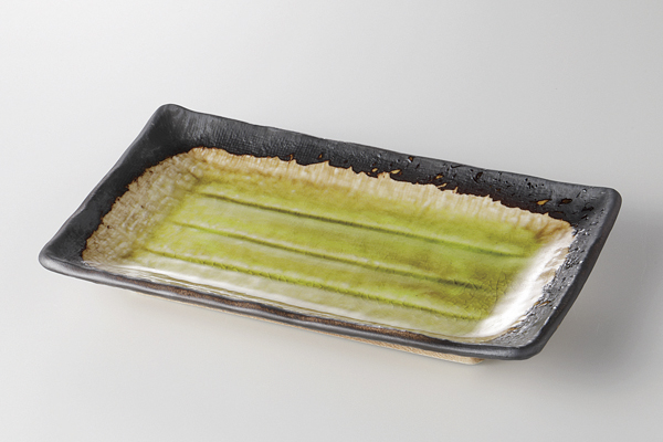 黄貫入 7.0焼物皿