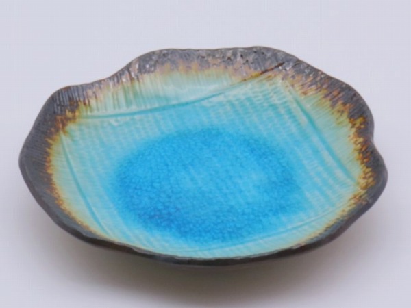 スカイブルー 花型取皿