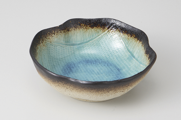 スカイブルー 花型4.8鉢