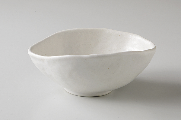 白灰(抗菌釉) 変形小鉢