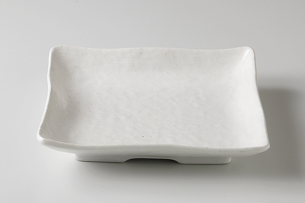 白灰(抗菌釉) 正角皿