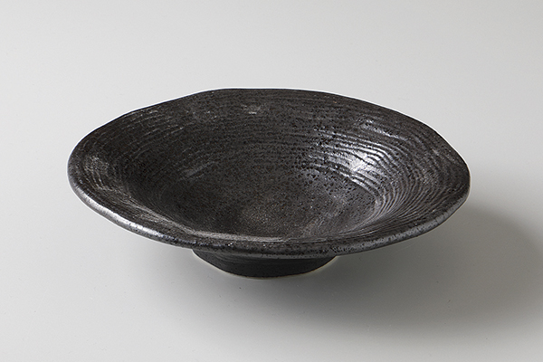 黒錆(抗菌釉) ストライプ5.0鉢