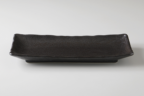 黒錆(抗菌釉) サンマ皿