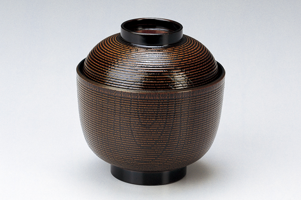 280cc 千筋ｹﾔｷ小吸椀 栃