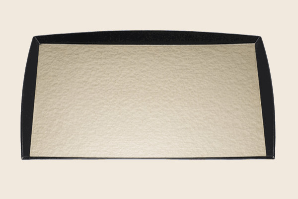 縁高わたらせ長角木目盆 ｼｬﾝﾊﾟﾝｺﾞｰﾙﾄﾞｱｸｱ渕