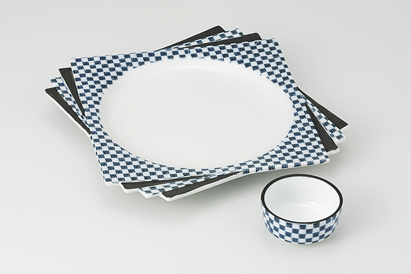 青格子 折角皿