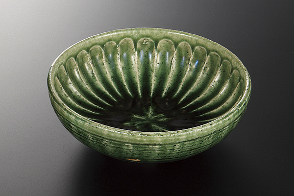 織部ソギ 丸向付