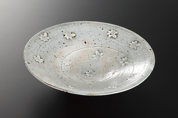 粉引紅葉ちらし 7寸浅鉢