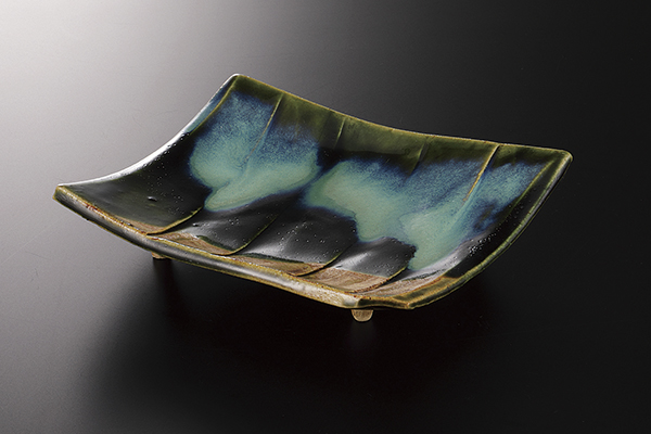 織部掛 足付付出皿