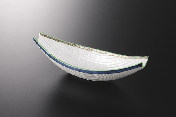 パールグリーン 舟形向付