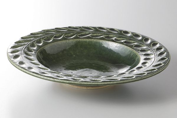 レリーフ(織部) リム6.0鉢