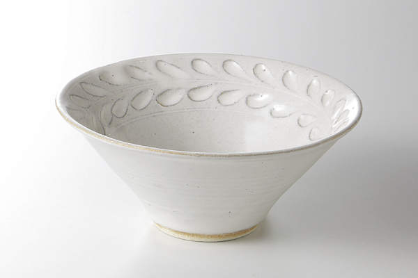 レリーフ(白釉) リムボウル