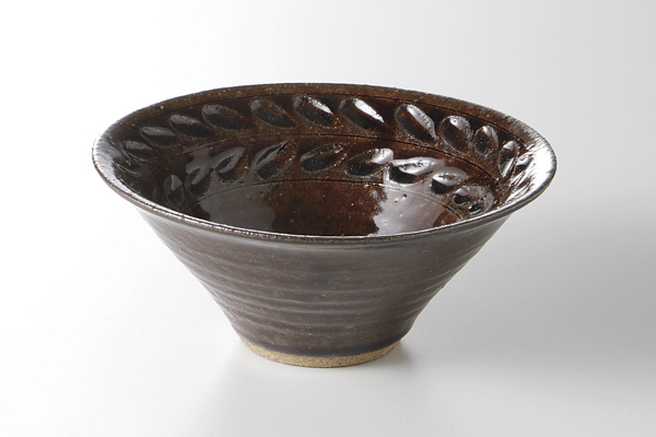 レリーフ(アメ釉) リムボウル