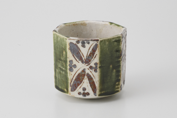 織部花紋 八角小鉢