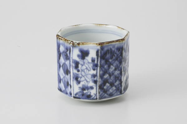 古染花紋 八角小鉢