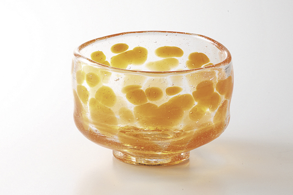 オレンジ点紋 抹茶型小鉢