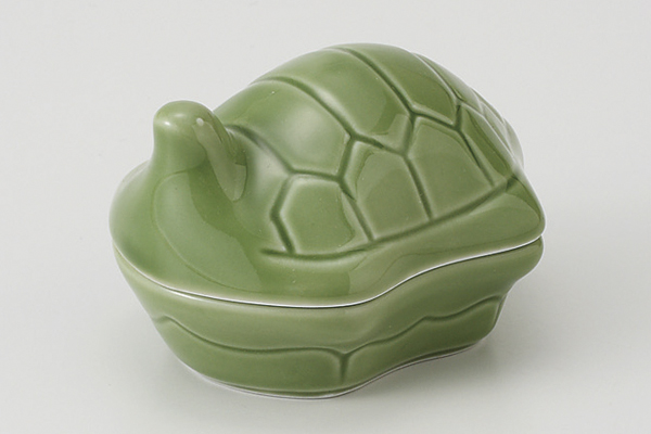 青瓷亀 蓋付珍味