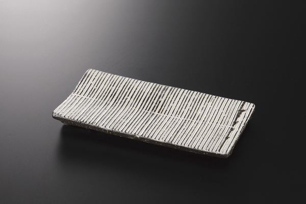 黒粉引筋紋 折紙焼物皿