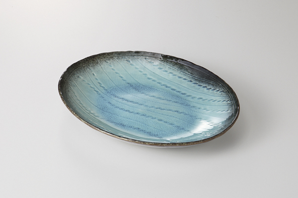 新海 縄目楕円鉢