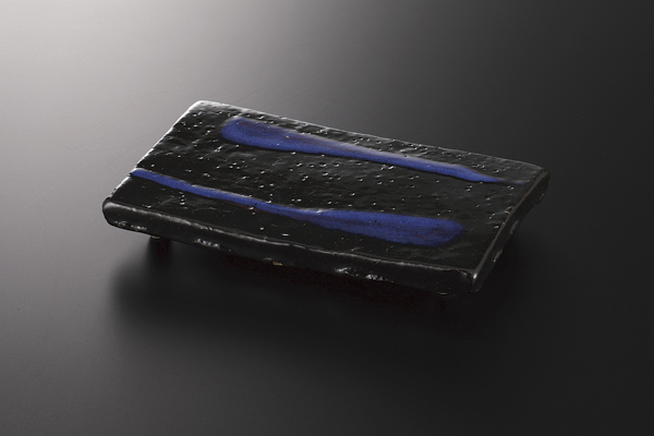 青流し 足付寿司皿