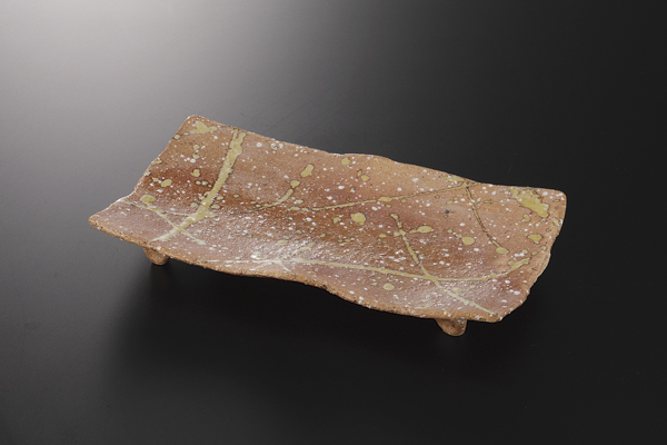 伊賀灰釉流 焼物皿