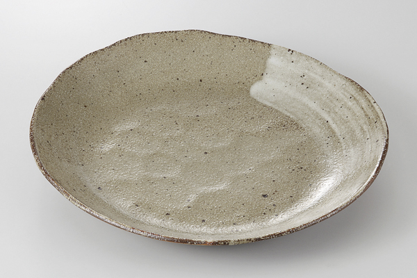唐津白刷毛 楕円皿