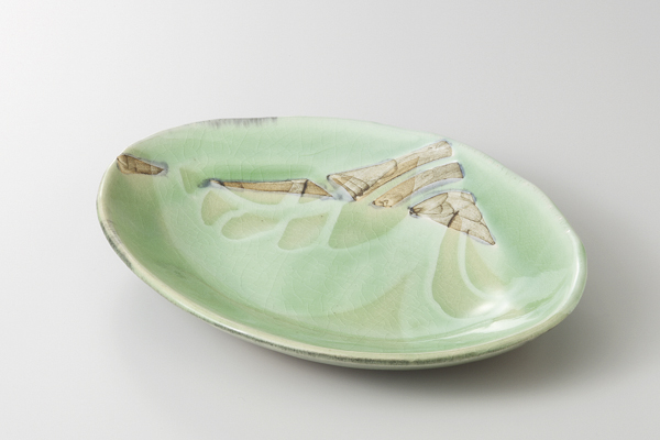 緑貫入 ダエン皿(小)
